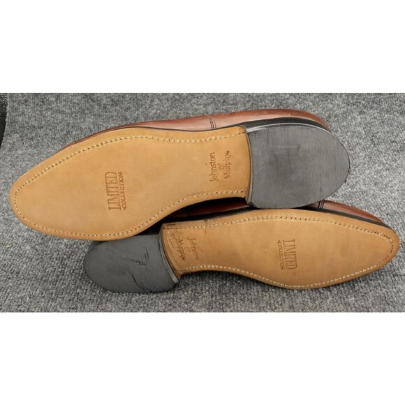 Johnston Murphy Limited Collection Brown Leather Cap Toe Oxfords 24-93140 8.5 D
